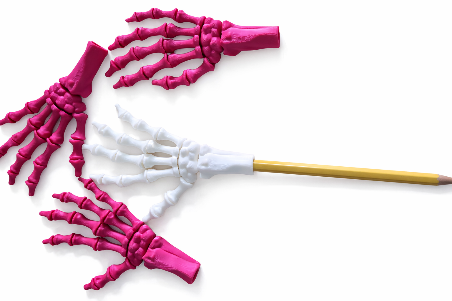 Flexi Skeleton Hands Pencil Topper - Pack of 10